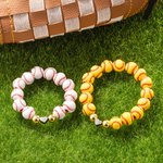 Personalized Baseball Softball Beaded Stretchy Bracelet Earring Set with Name and Number Birthday  Jewelry Gift for Sports Lover