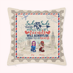 Personalisierte Bestie Reise Rekord Freund wird immer durch Herz verbunden sein werfen Kissenbezug Geschenk für beste Freundin Sofa Dekor