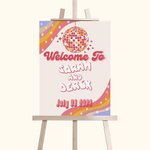 Personalized Disco Welcome Sign Retro Wedding Sign Birthday Party Decoration Bridal Shower Bachelorette Party Engagement Gift