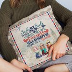Personalisierte Bestie Reise Rekord Freund wird immer durch Herz verbunden sein werfen Kissenbezug Geschenk für beste Freundin Sofa Dekor