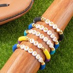 Personalized Baseball Softball Beaded Stretchy Bracelet Earring Set with Name and Number Birthday  Jewelry Gift for Sports Lover