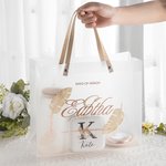 Borsa in PVC personalizzata in stile boemo con nome e data Regalo per lei Festa nuziale Regalo per damigelle d'onore Regalo di nozze
