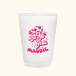 Personalized Set of 10 Disco Style Frosted Cups Plastic Cups with Name Gift for Wedding Bridesmaid Bachelor Party