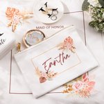 Sac de maquillage personnalisé Bohemla pour mariée Meilleure amie Mariage Cadeau de douche nuptiale