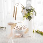 Borsa in PVC personalizzata in stile boemo con nome e data Regalo per lei Festa nuziale Regalo per damigelle d'onore Regalo di nozze