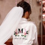 Peignoir Personnalisé avec Nom et Initiale Peignoir de Mariage de Style Hawaïen Cadeau pour Demoiselle d'Honneur