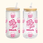Gobelet en verre personnalisé 20oz Bridesmaid Disco Retro Iced Coffee Cup with Lid Straw Bridal Shower Bachelorette Party Engagement Gift