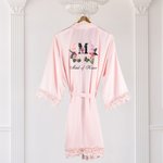 Peignoir Personnalisé avec Nom et Initiale Peignoir de Mariage de Style Hawaïen Cadeau pour Demoiselle d'Honneur