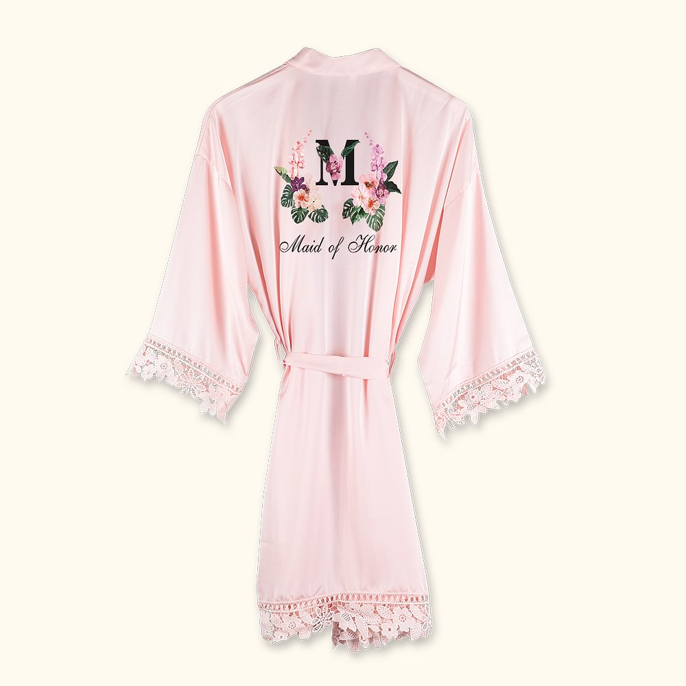 Personalized Hawaii Bridesmaid Floral Robe Bridesmaid Wedding Robe with ...