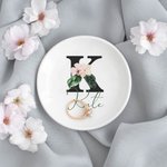 Personalized Hawaii Style Wedding Ring Tray Engagement Ring Dish Jewellery Dish with Inital Name Gift for Her Wedding Bridesmaid Bachelor Party