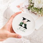 Personalized Hawaii Style Wedding Ring Tray Engagement Ring Dish Jewellery Dish with Inital Name Gift for Her Wedding Bridesmaid Bachelor Party