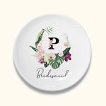 Personalized Hawaii Style Wedding Ring Tray Engagement Ring Dish Jewellery Dish with Inital Name Gift for Her Wedding Bridesmaid Bachelor Party