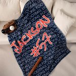 Couverture Polaire Sherpa Personnalisée avec Nom et Numéro Cadeau pour Joueur Athlète Passionnés de Sport