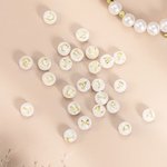 Personalizada 6mm Redondo Blanco Freshwater Shell Pearl Cruz Pulsera elástica para Joyería Religiosa Comunión Cristiana Confirmación Bautizo Regalo