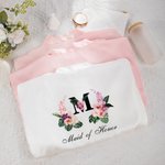 Peignoir Personnalisé avec Nom et Initiale Peignoir de Mariage de Style Hawaïen Cadeau pour Demoiselle d'Honneur