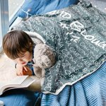 Couverture Polaire Sherpa Personnalisée avec Nom et Numéro Cadeau pour Joueur Athlète Passionnés de Sport