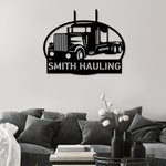 Personalised Semi Lorry Wall Sign Lorry Art Metal Sign with Text Tractor Trailer Gift for Lorry Driver for Room Farm Front Door Porch