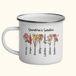 Personalised Birth Month Flower Enamel Mug Birthday Mother's Day Gift for Grandma Mom