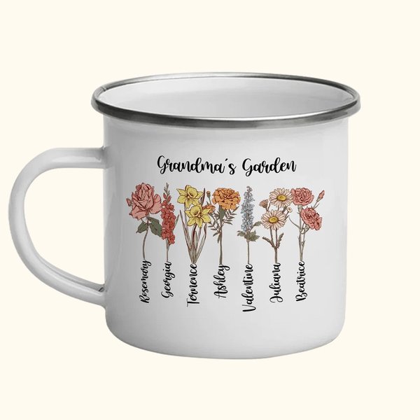 Birth Month Flower Enamel Mug Mother's Day Gift