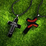 Personalizzato Football Baseball Croce Collana Versetto Bibbia Ciondolo Collana Sport Gioielli Religiosi Battesimo Accessorio Regalo per Lui