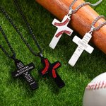 Personalizzato Football Baseball Croce Collana Versetto Bibbia Ciondolo Collana Sport Gioielli Religiosi Battesimo Accessorio Regalo per Lui