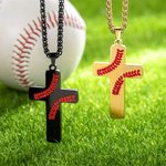 Personalizzato Football Baseball Croce Collana Versetto Bibbia Ciondolo Collana Sport Gioielli Religiosi Battesimo Accessorio Regalo per Lui