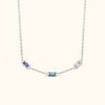 Personalised 1-6 Square Birthstone Family Necklace for Mom Grandma Mother's Day Birthday Anniversary Jewellery