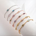 Personalizada delicada pulsera de piedra de nacimiento Pulsera de la familia Cumpleaños Día de San Valentín Día de la Madre Regalo de Navidad para mam