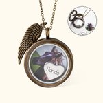 Personalised Horse Hair Horse Tail Necklace Horse Jewellery with Charm Photo Name Horse Memorial Gift