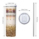 Personlig lärare liv Cheetah och Rainbow Print 20oz Skinny Tumbler för lärare uppskattning tillbaka till skolan gåva