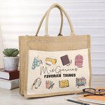 Bolsa de yute personalizada Cosas favoritas del profesor Bolsa de asas retro en agradecimiento al profesor Regalo de fin de curso Regalo de vuelta al 