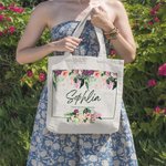 Sac fourre-tout personnalisé Hawaii Bridesmaid avec nom Bachelorette Party Wedding Party Bridesmaid Gift Christmas Birthday Gift