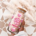 Gobelet en verre personnalisé 20oz Bridesmaid Disco Retro Iced Coffee Cup with Lid Straw Bridal Shower Bachelorette Party Engagement Gift