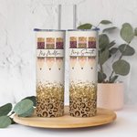 Personlig lärare liv Cheetah och Rainbow Print 20oz Skinny Tumbler för lärare uppskattning tillbaka till skolan gåva