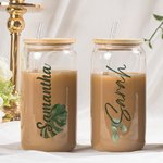 Personlig 20oz Hawaii glas tumbler Brudtärna iskaffe kopp dricksglas med lock sugrör Bachelorette Party engagemang bröllopspresent