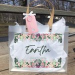 Personalized Transparent Plastic Gift Tote Bag with Handle for Bridesmaid Wedding Bachelorette Thank You Gift