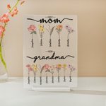 Personalizada Primera Mamá Ahora Abuela Nacimiento Flor Placa Acrílica Rectángulo con Soporte Decoración del Hogar Regalo del Día de la Madre para la 