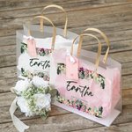 Personalized Transparent Plastic Gift Tote Bag with Handle for Bridesmaid Wedding Bachelorette Thank You Gift