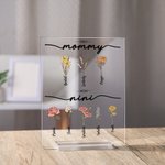 Personalizada Primera Mamá Ahora Abuela Nacimiento Flor Placa Acrílica Rectángulo con Soporte Decoración del Hogar Regalo del Día de la Madre para la 