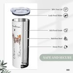 Personalizzato Fiore di nascita Skinny a doppia parete isolato 20 oz Tumbler con cannuccia e coperchio Regalo della nonna Regalo della madre Regalo di