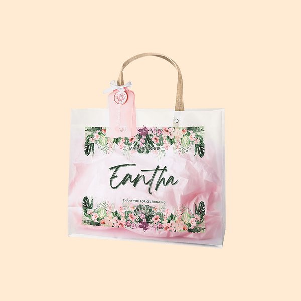 Personalized Transparent Plastic Gift Tote Bag with Handle for Bridesmaid Wedding Bachelorette Thank You Gift