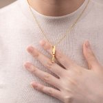 Gepersonaliseerde Kindernaam Baby Stats Ketting met Geboortesteen 3D Verticale Bar Ketting Eenvoudige Minimalistische Sieraden Nieuwe Moeder Dag Verja