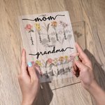 Personalizada Primera Mamá Ahora Abuela Nacimiento Flor Placa Acrílica Rectángulo con Soporte Decoración del Hogar Regalo del Día de la Madre para la 