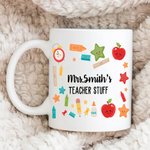 Personalized Mug and Coaster with Name End of School Gift Teacher Gift Appreciation Gift