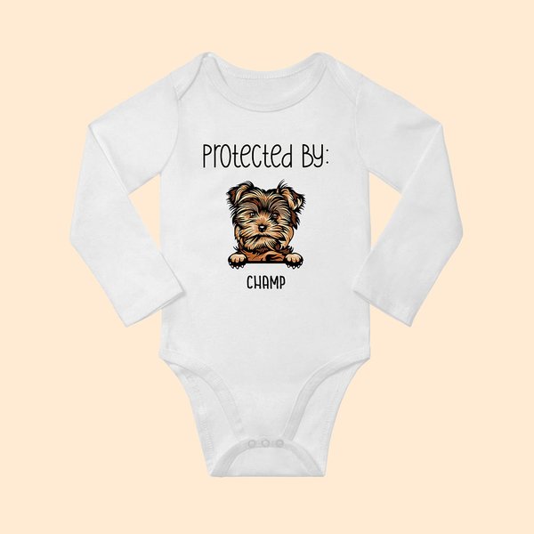Dog Cat Design Cotton Long Sleeve Baby Onesie