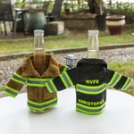 Gepersonaliseerde Miniatuur de Isolatiegiften van de de Fles van het Brandweerjasje Waterflesdekking voor Brandweerman Vader