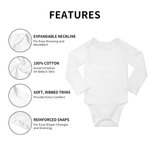 Personalized Dog and Cat Design Cotton Long Sleeve Baby Onesie with Ribbed Trims Soft Baby Shower Birthday Christmas Gift for Baby