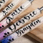 Stylo à bille époxy pailleté rechargeable pour animaux de compagnie, vétérinaire, bureau, fournitures scolaires.