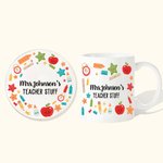 Personalized Mug and Coaster with Name End of School Gift Teacher Gift Appreciation Gift