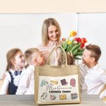 Bolsa de yute personalizada Cosas favoritas del profesor Bolsa de asas retro en agradecimiento al profesor Regalo de fin de curso Regalo de vuelta al 